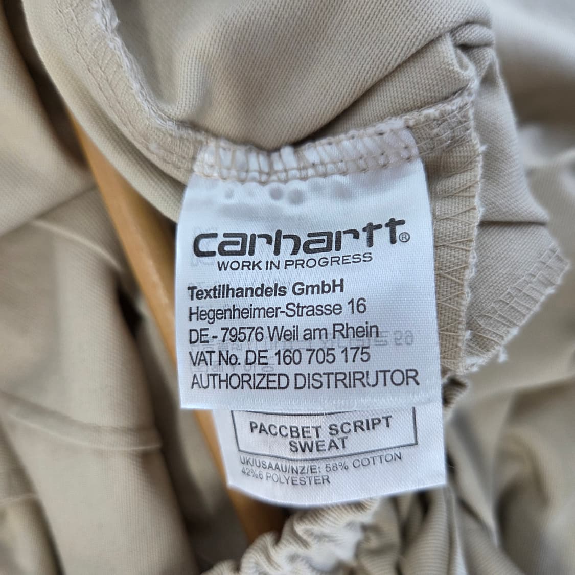 칼하트 PACCBET SCRIPT SWEAT 팬츠 베이지 M 상품이미지4