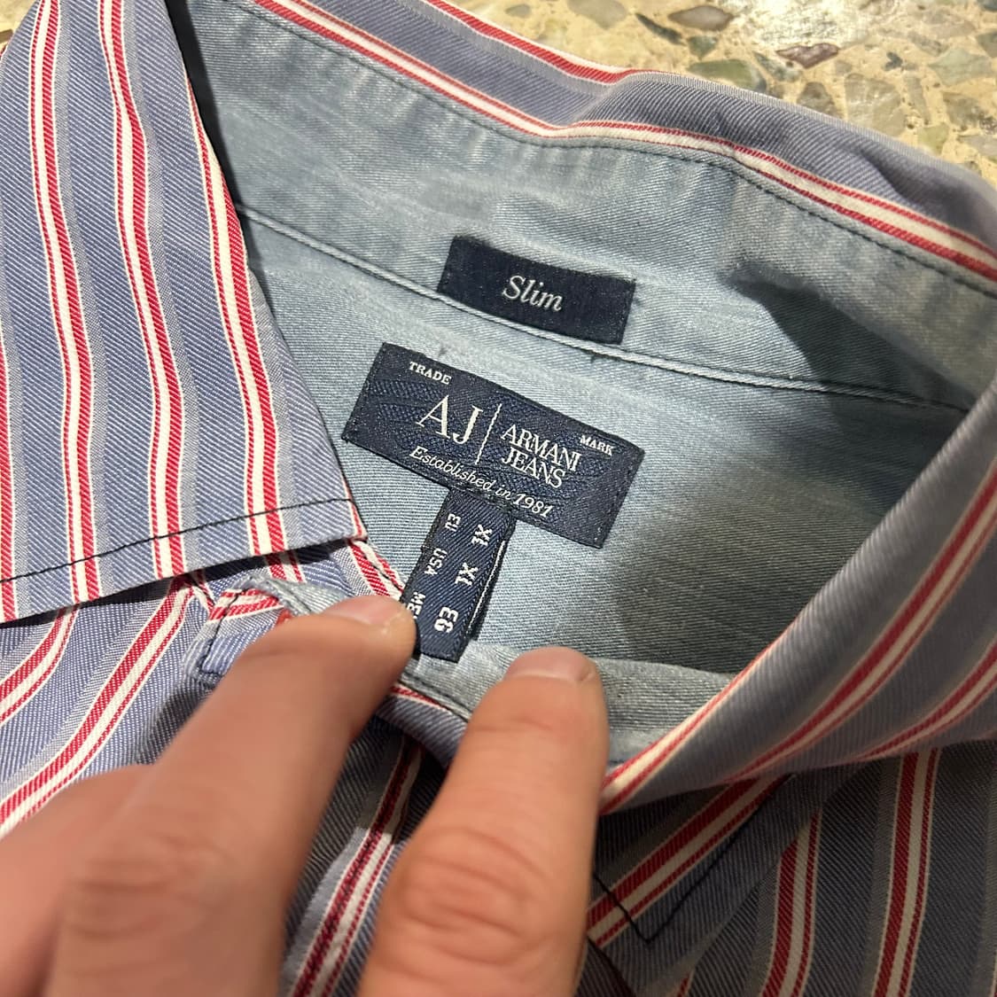 아르마니 진스(Armani Jeans) 빈티지 스트라이프 셔츠 상품이미지4