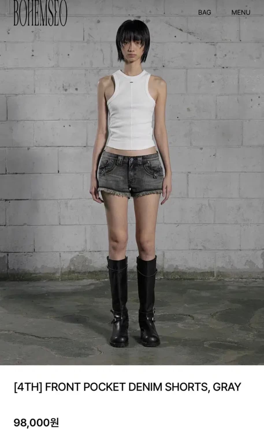 보헤미안서울  front pocket denim shorts 상품이미지2