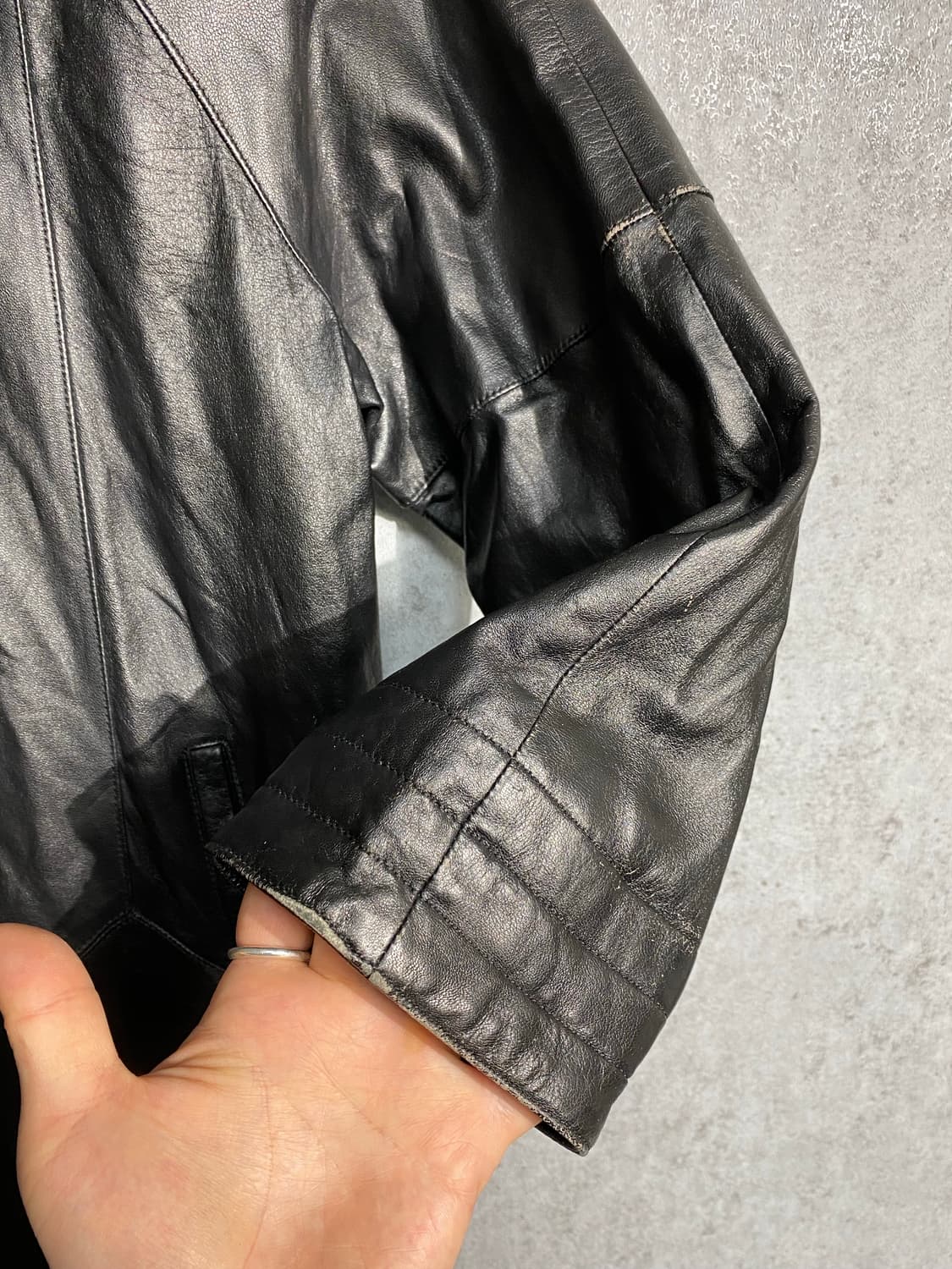 [F] 90s Pierre Balmain 발망 양가죽 레더코트 상품이미지4