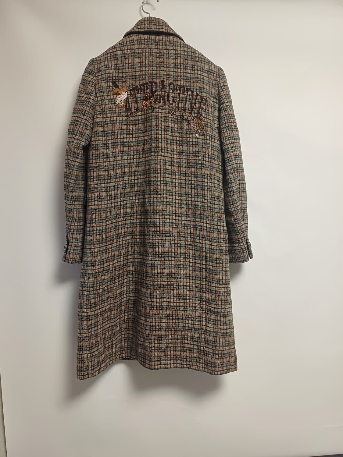 [이태리원단] SI(씨) 여성 자수 포인트 체크 롱코트 (55) 상품이미지3