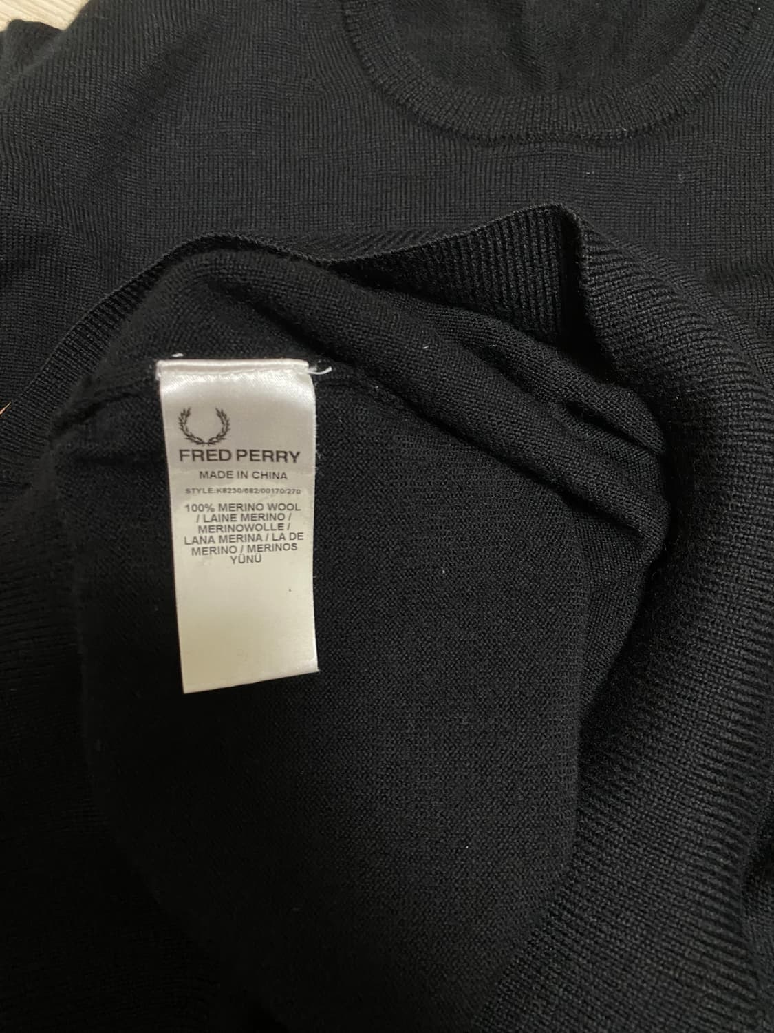 프레드페리 메리노 울 니트 상품이미지3