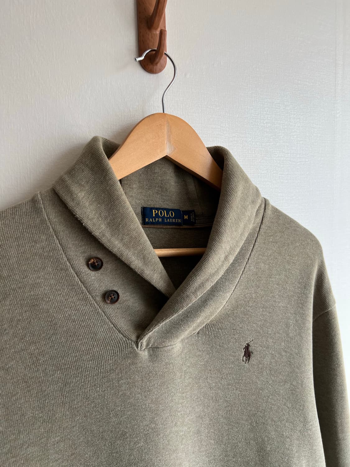 폴로 엘베우 패치 숄카라 니트 상품이미지3