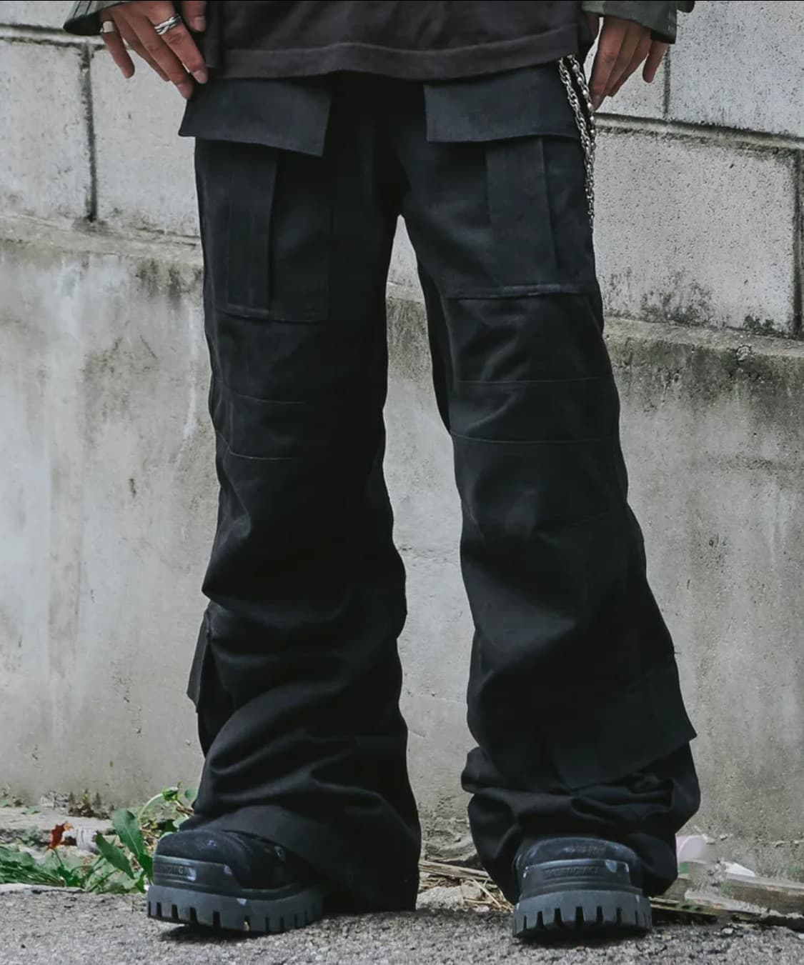 로어링라드 플레어 카고 팬츠 블랙 상품이미지1