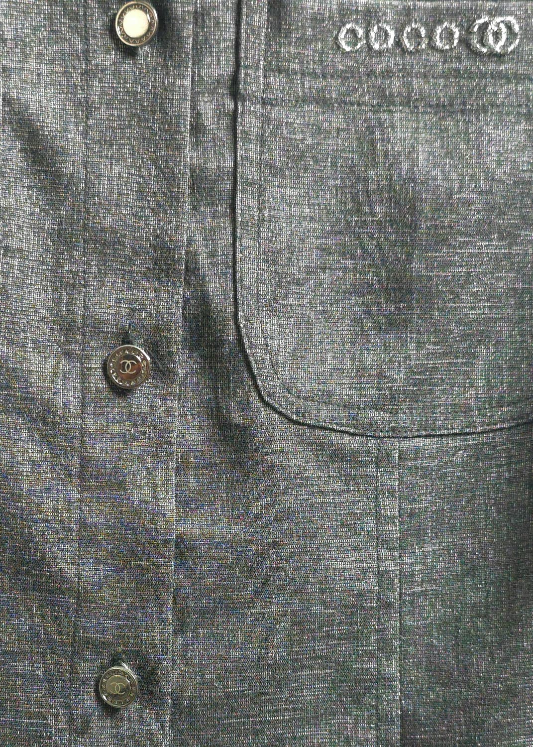 샤넬 정품 CHANEL 2002SS 아카이브 COCO 빅로고 셔츠 자켓  상품이미지8