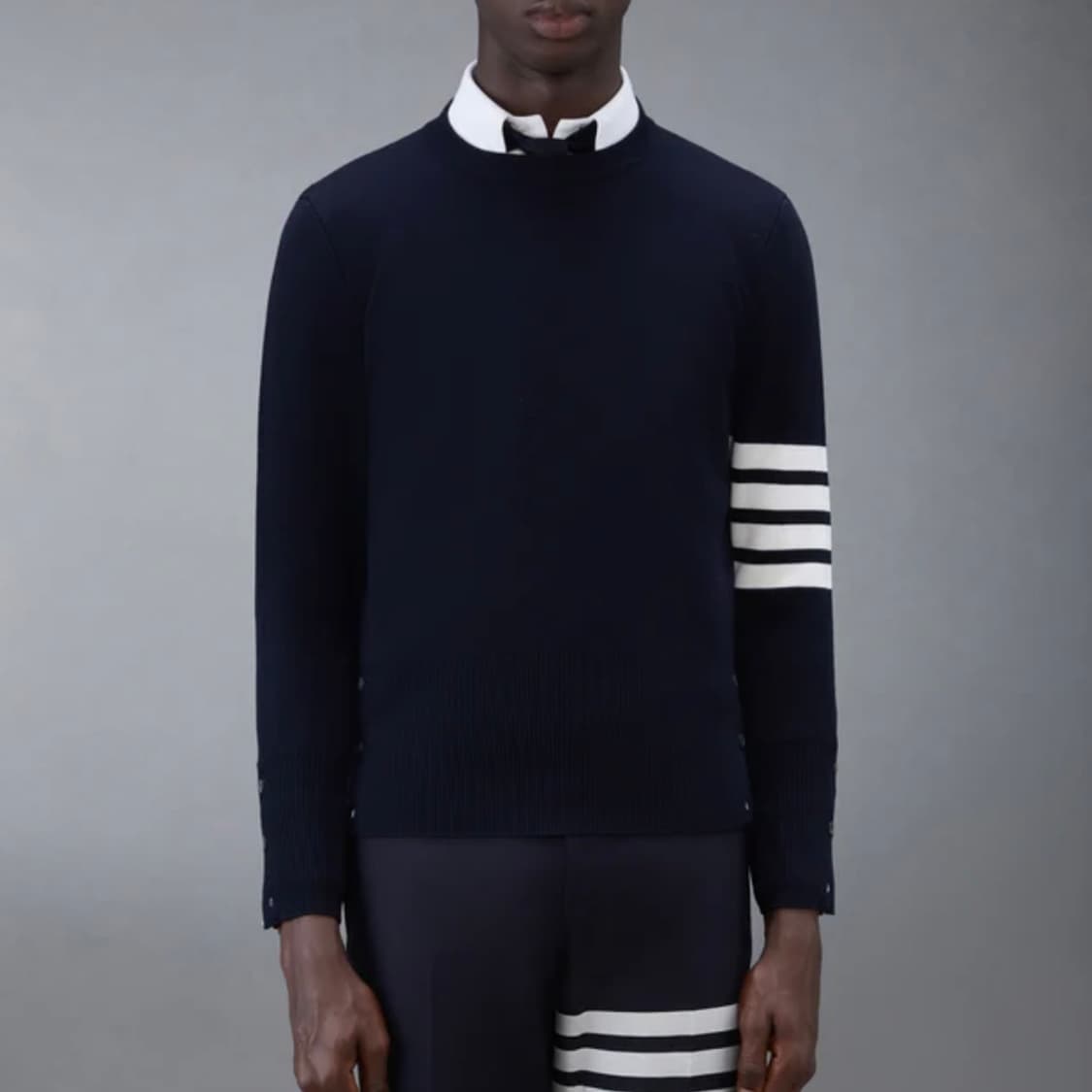 [미사용/1] 톰브라운 사선완장 셰틀랜드 울 니트 네이비 상품이미지8