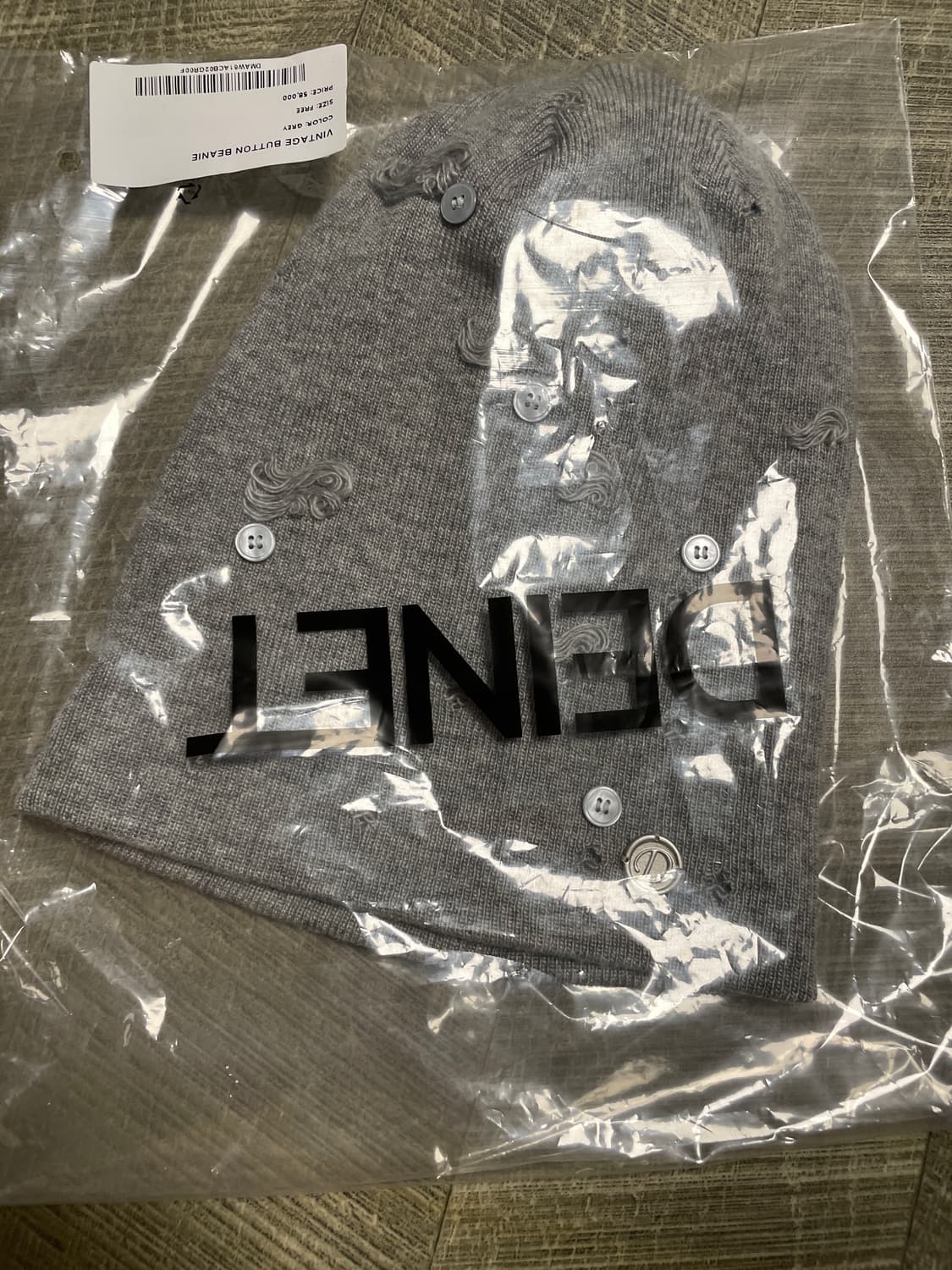 다이닛 빈티지 버튼 비니 그레이 상품이미지2