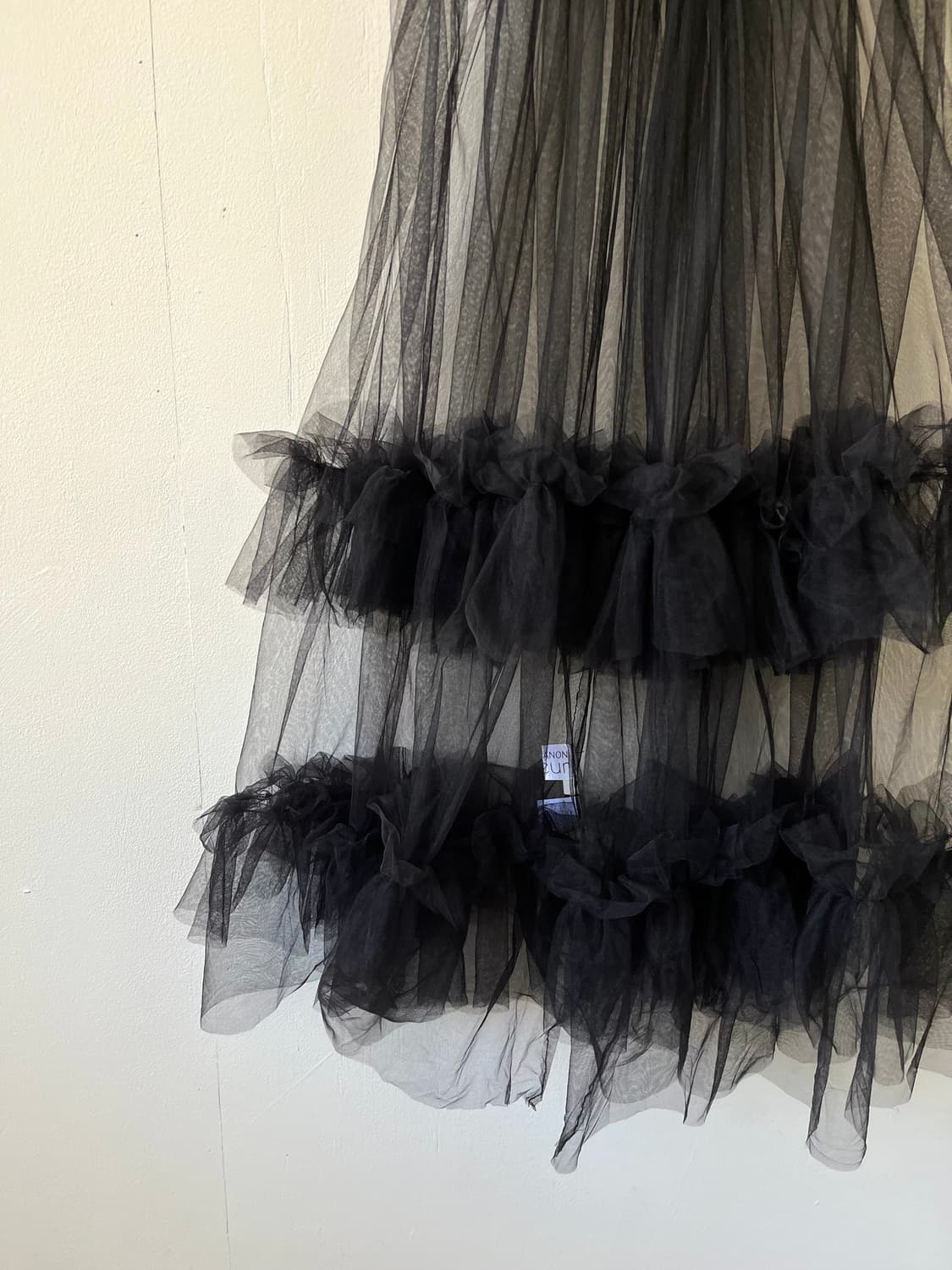 COeur 블랙 시스루 스커트 상품이미지2