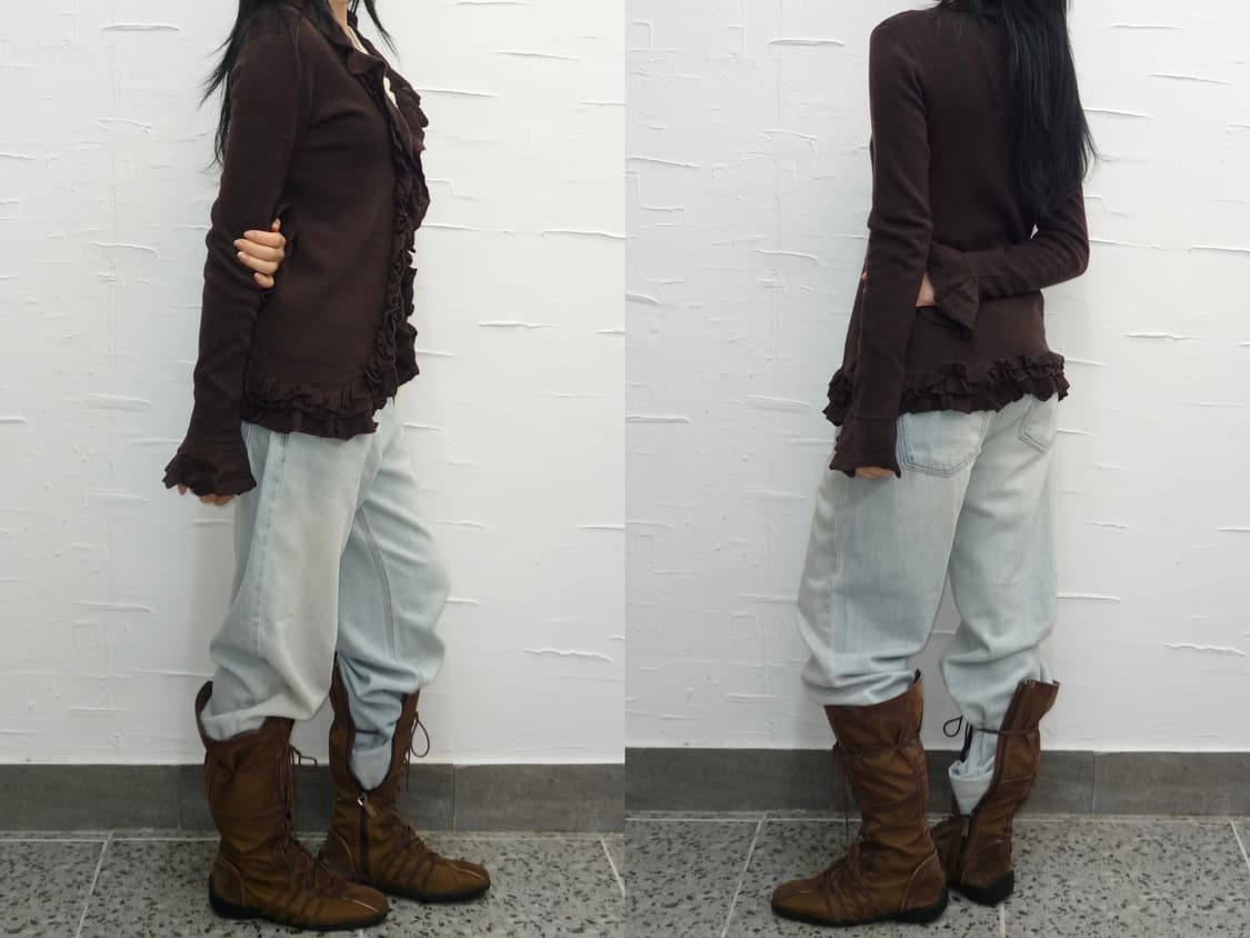 mocha frilled cardigan 상품이미지3