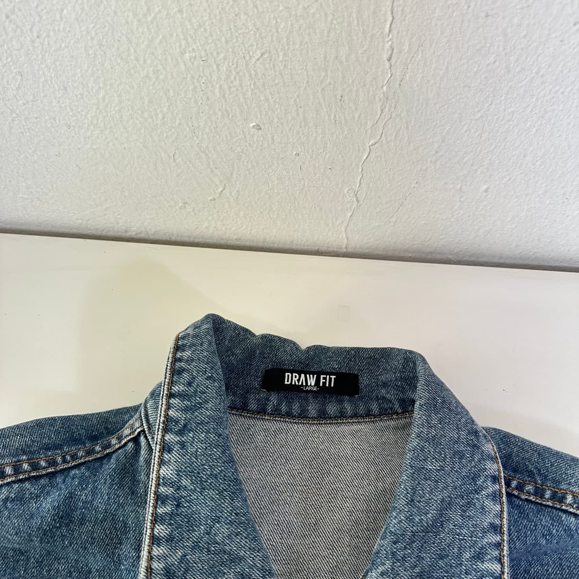 L 드로우핏 히든버튼 빈티지워시드 데님자켓 청자켓 상품이미지4