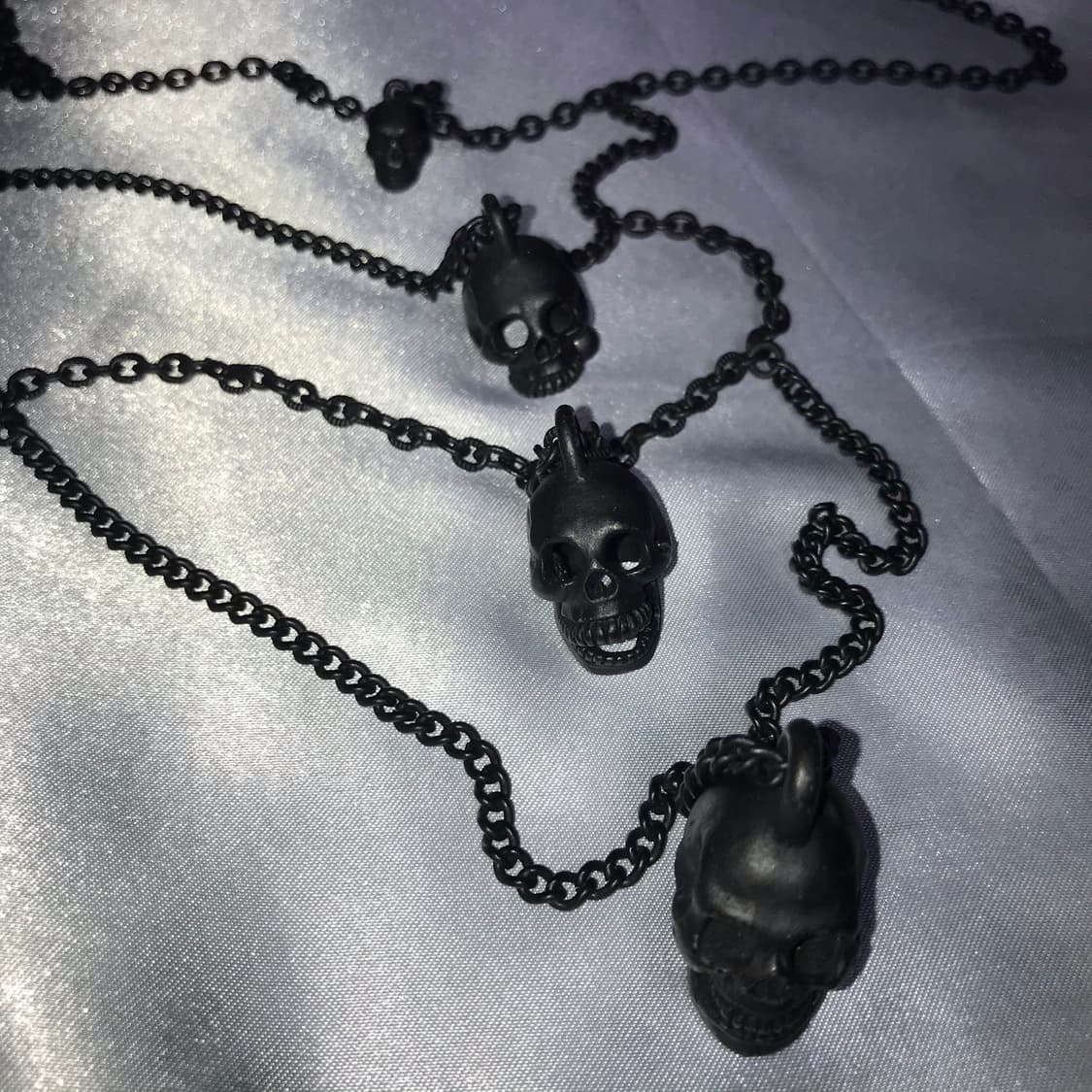 넘버나인 06ss 4연 스컬 레이어드 목걸이 상품이미지2