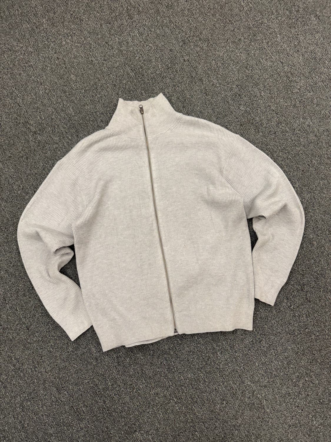 S)Japanese vintage 그레이 니트 집업 상품이미지2