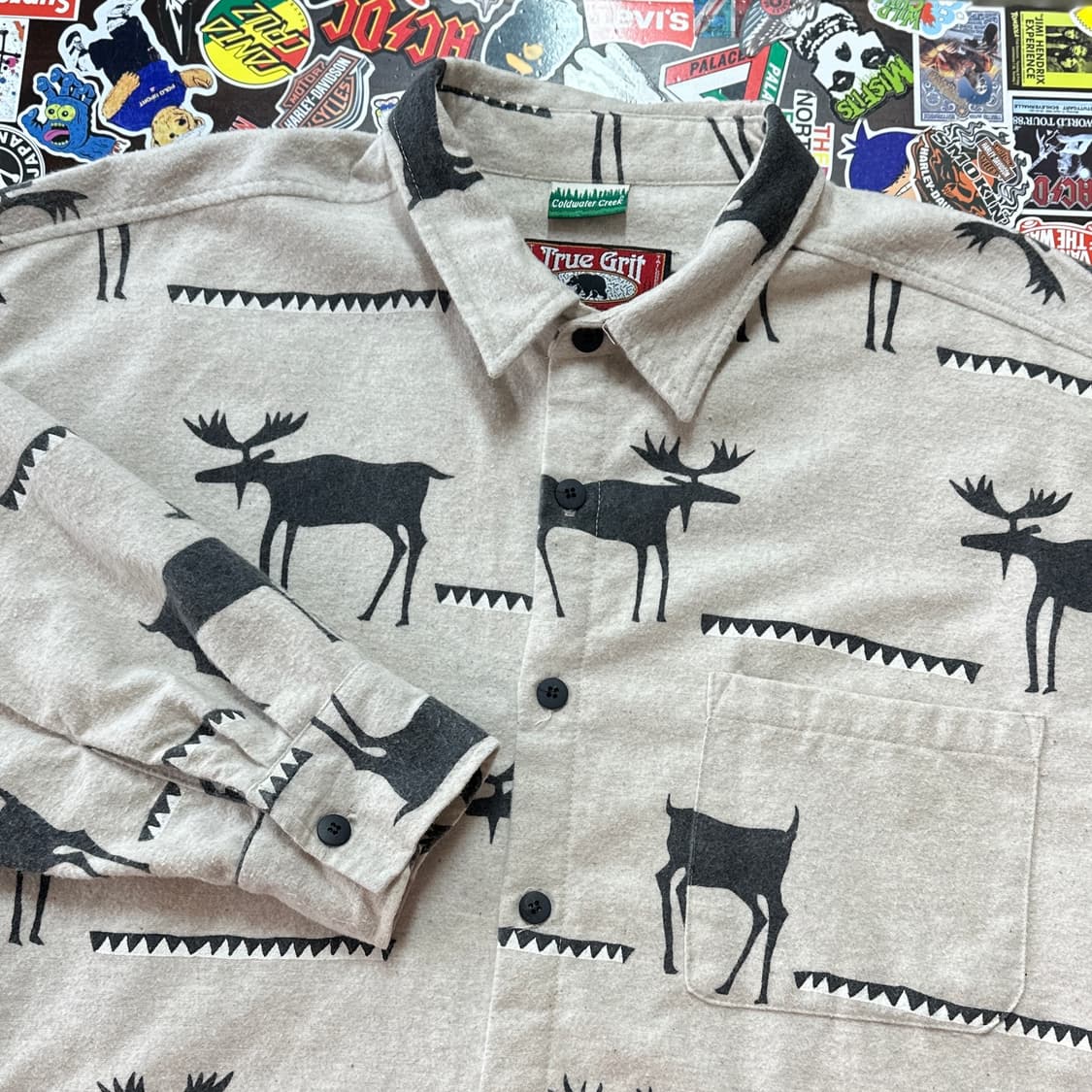 90s USA True grit 무스 샤모아 셔츠 XL 상품이미지3