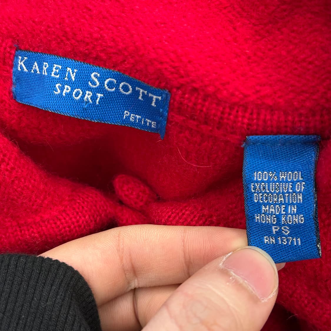 S VTG 90년대 레드 울 어글리 크리스마스 가디건 상품이미지4