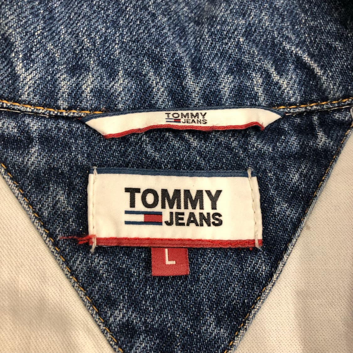 타미진스 배색 데님 워싱 트러커 자켓 상품이미지5