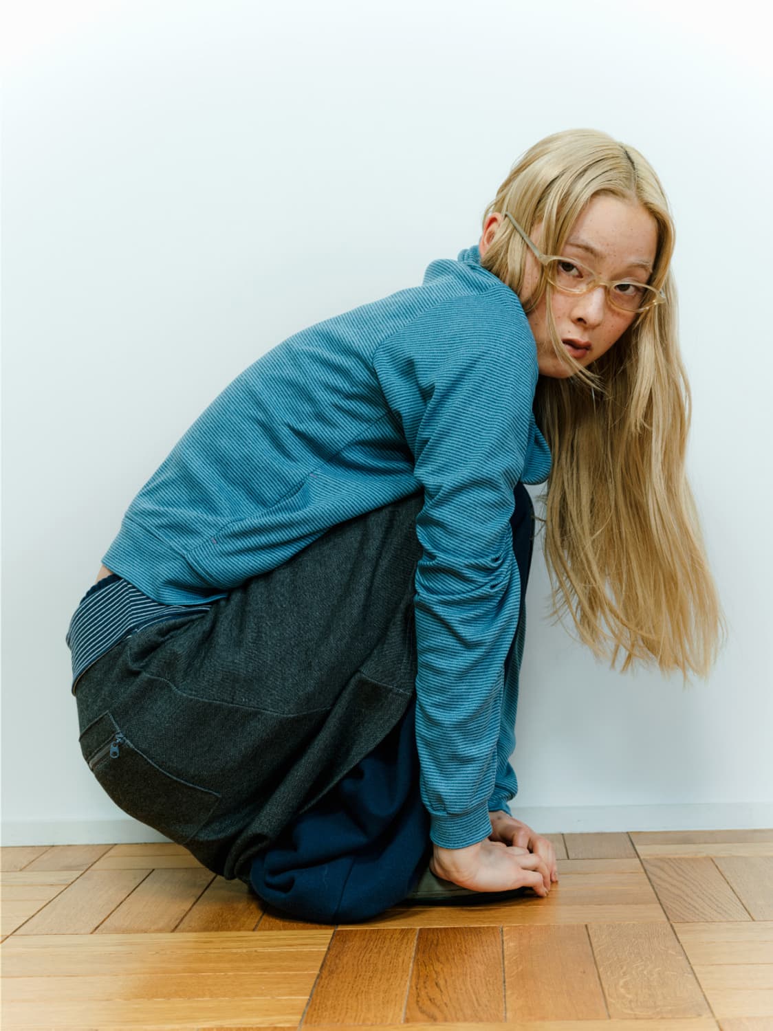 COYSEIO 038 STRIPE ZIP-UP BLUE 상품이미지1