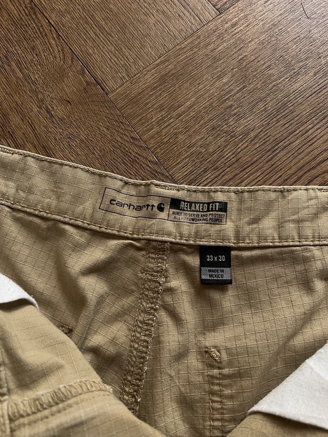 [33]칼하트 USA 베이지 립스탑 워크 카고 팬츠 상품이미지6