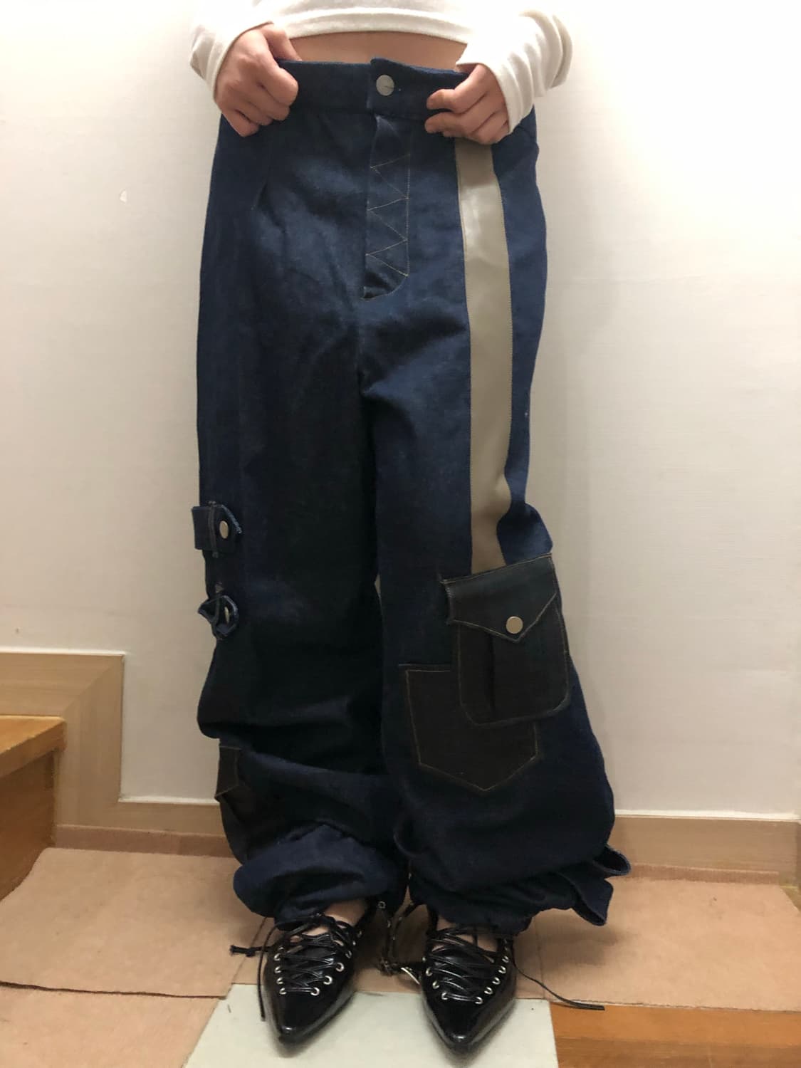 빈티지 아방가르드 데님 팬츠 상품이미지5