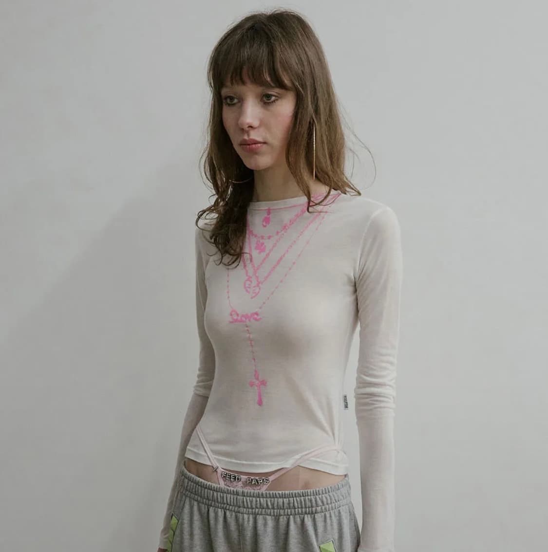 Faux Necklace Tee White (s) 상품이미지2
