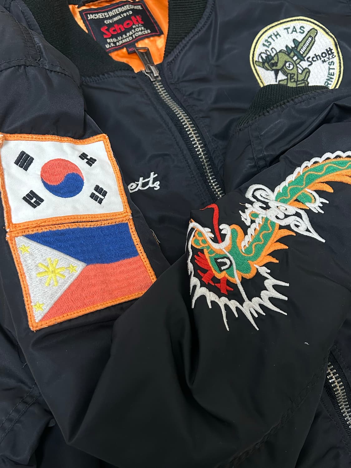 쇼트 west pac 자수 패치 ma-1 붐버 자켓 상품이미지7