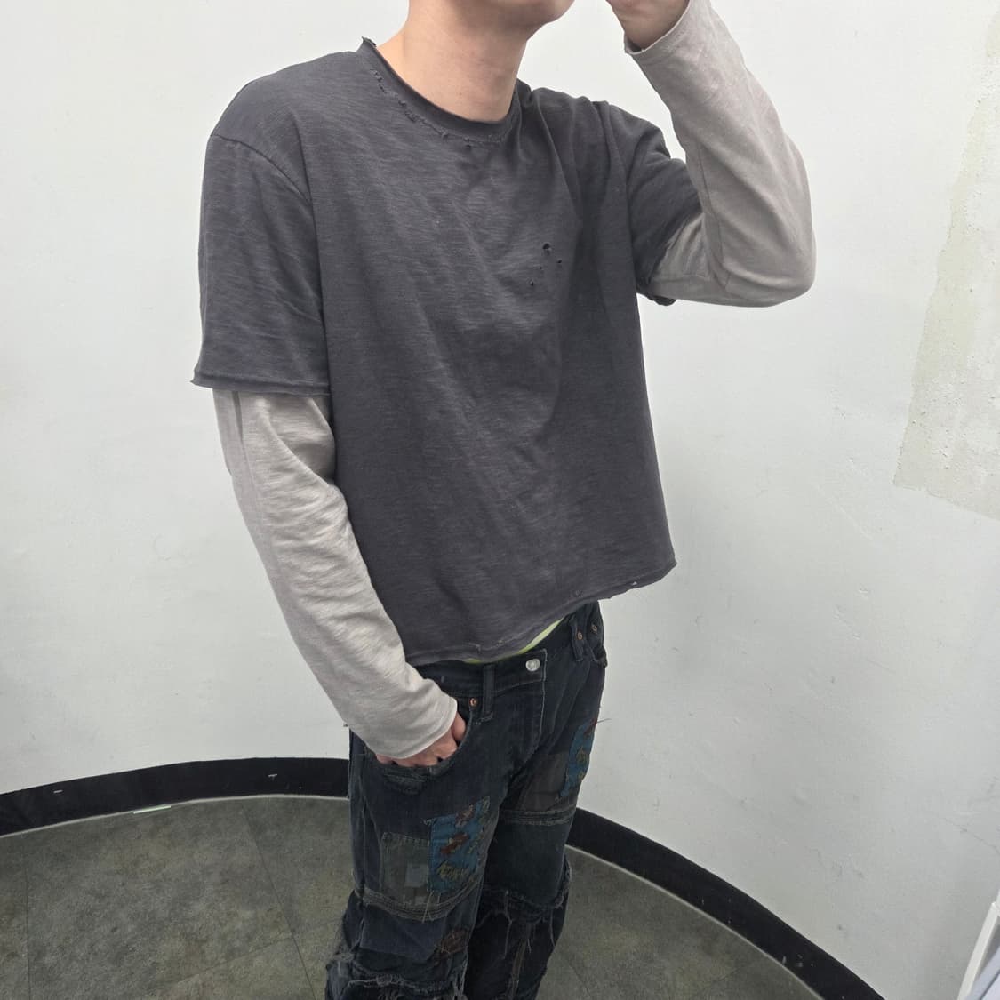 빈티지 워싱 레이어드 긴팔티셔츠 상품이미지7