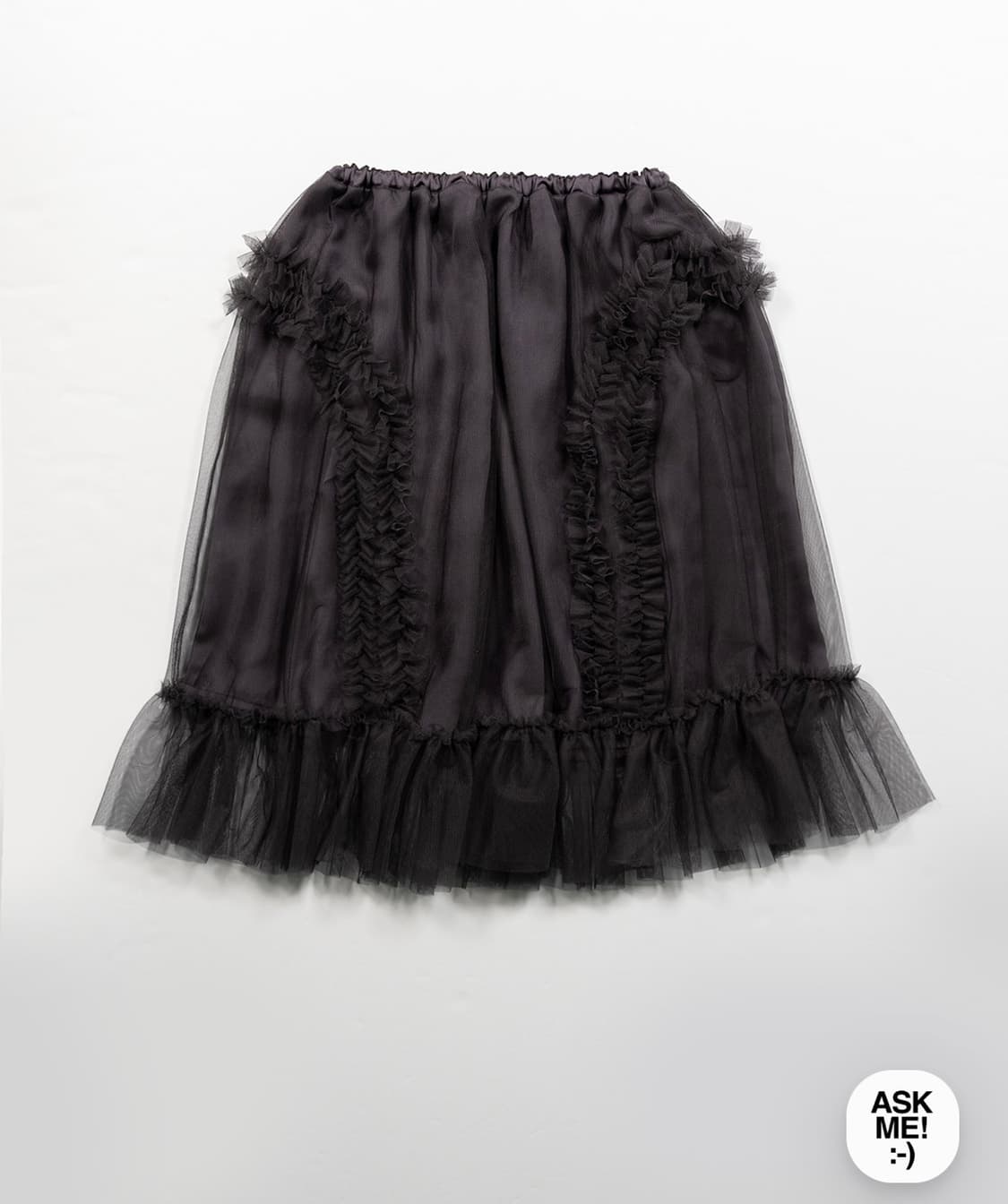 생긴스튜디오 밴딩 러플 샤 스커트 상품이미지1