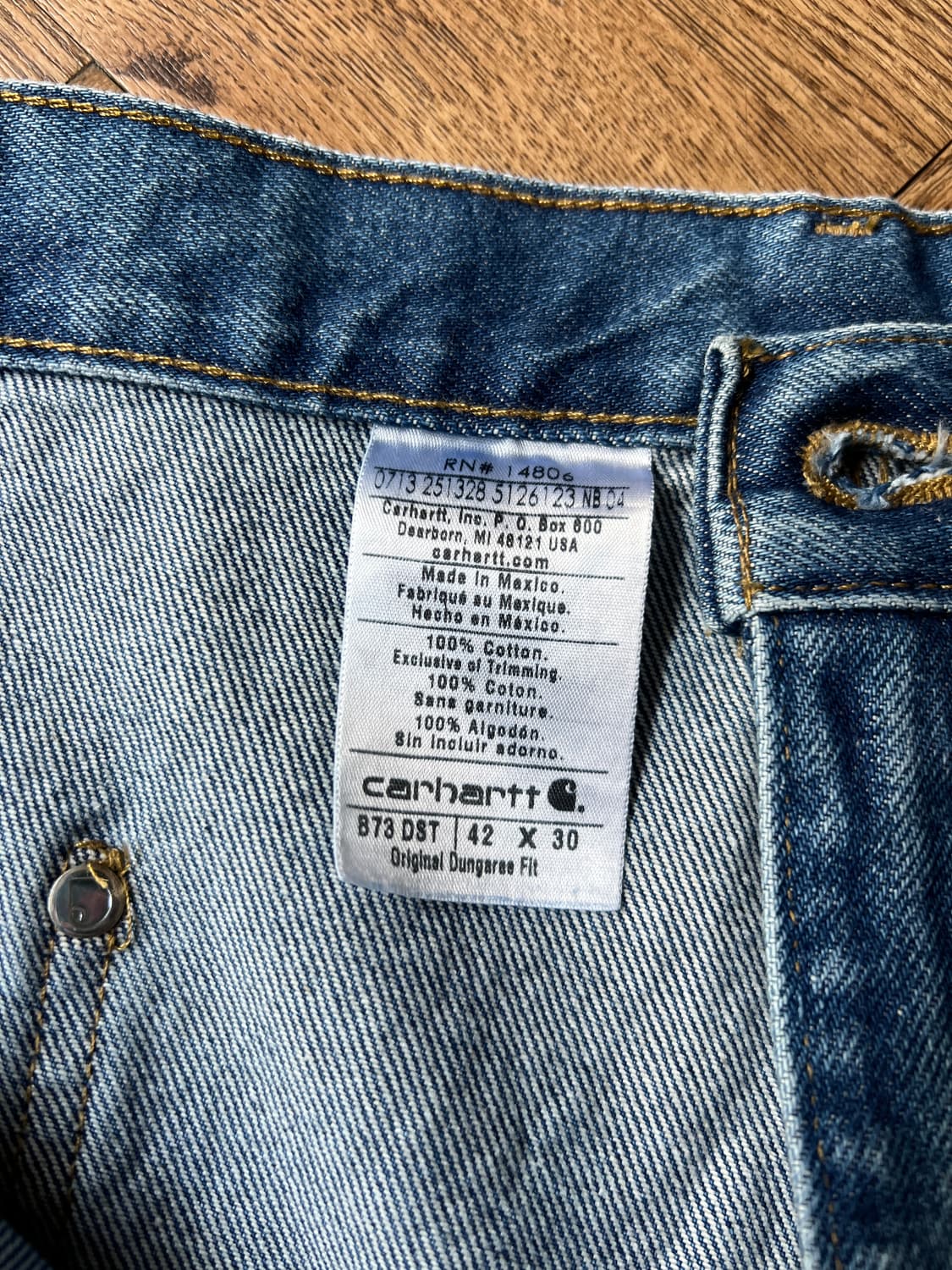 [42]칼하트 USA 빅사이즈 더블니 워크 데님 팬츠 상품이미지7