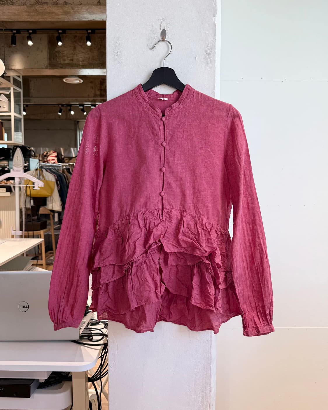 45rpm 레드 프릴 코튼 블라우스  상품이미지1