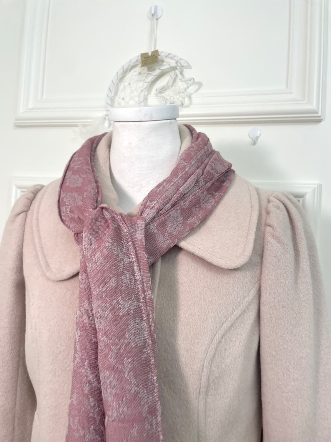 pink lavender flower jacquard scarf 상품이미지5