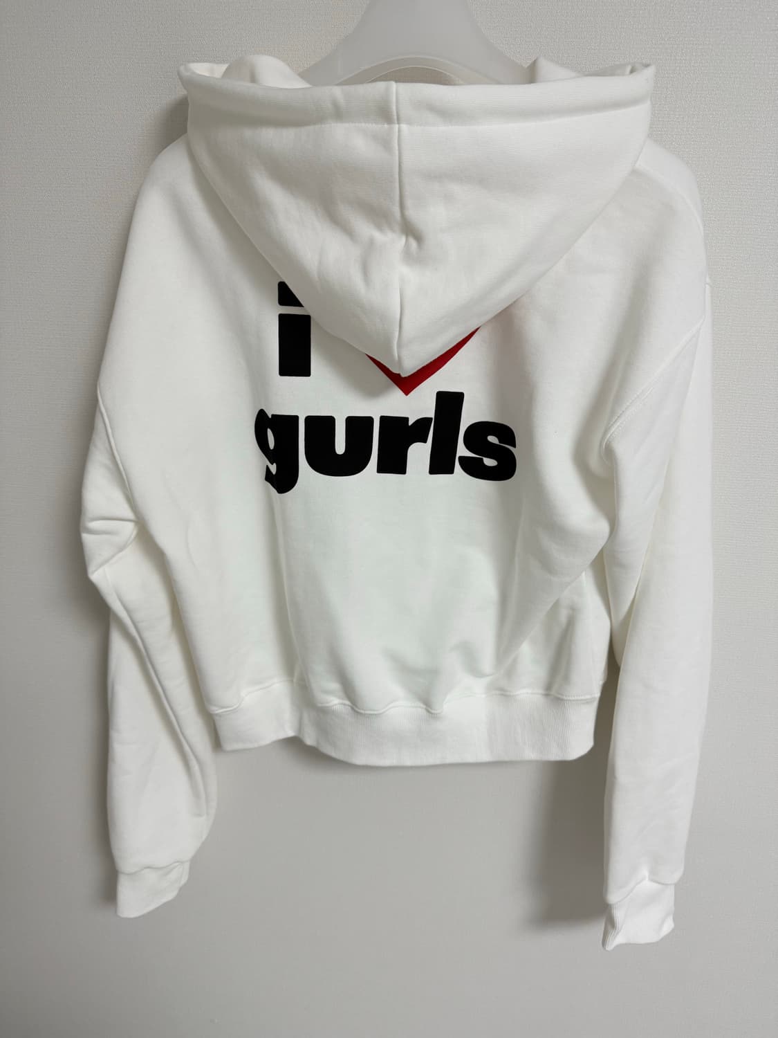 애즈이프캘리 걸스 크롭 후드집업 화이트 GURLS CROP HOOD 상품이미지5