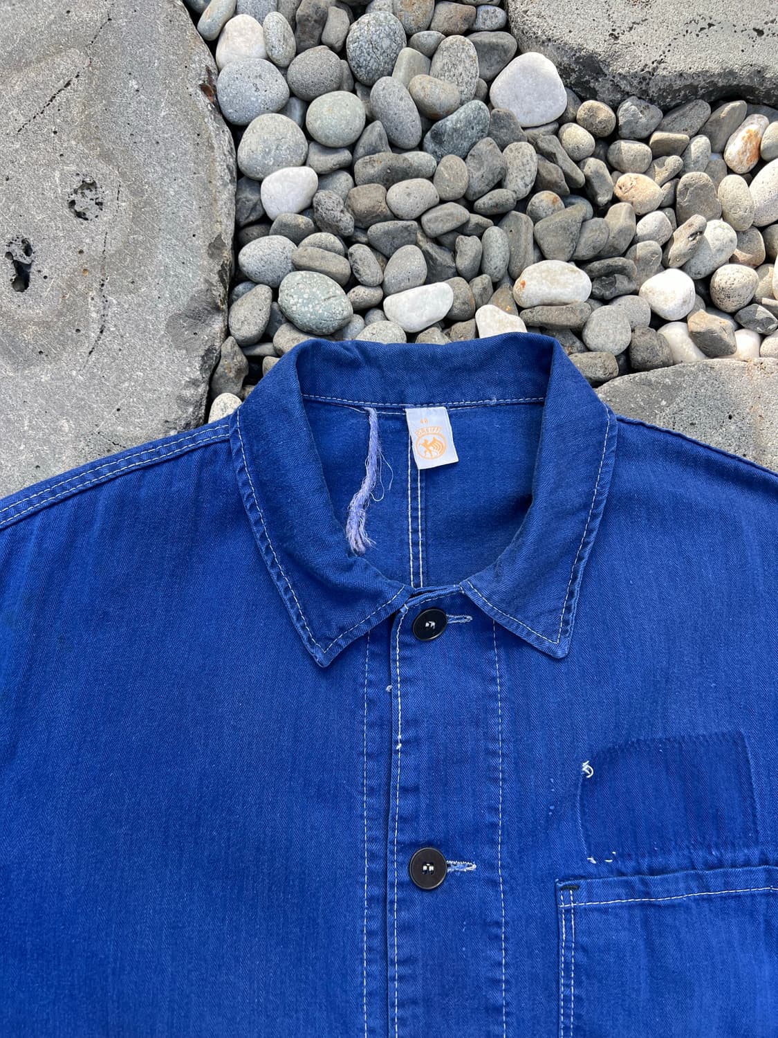 WASHING BLUE OLD VINTAGE HBT 헤링본프렌치워크자켓 상품이미지7