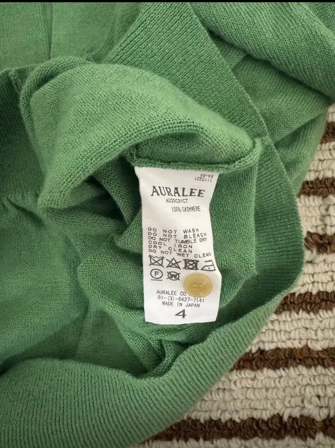 오라리 Auralee 하드트위스트 니트 가디건 그린 4사이즈 상품이미지3