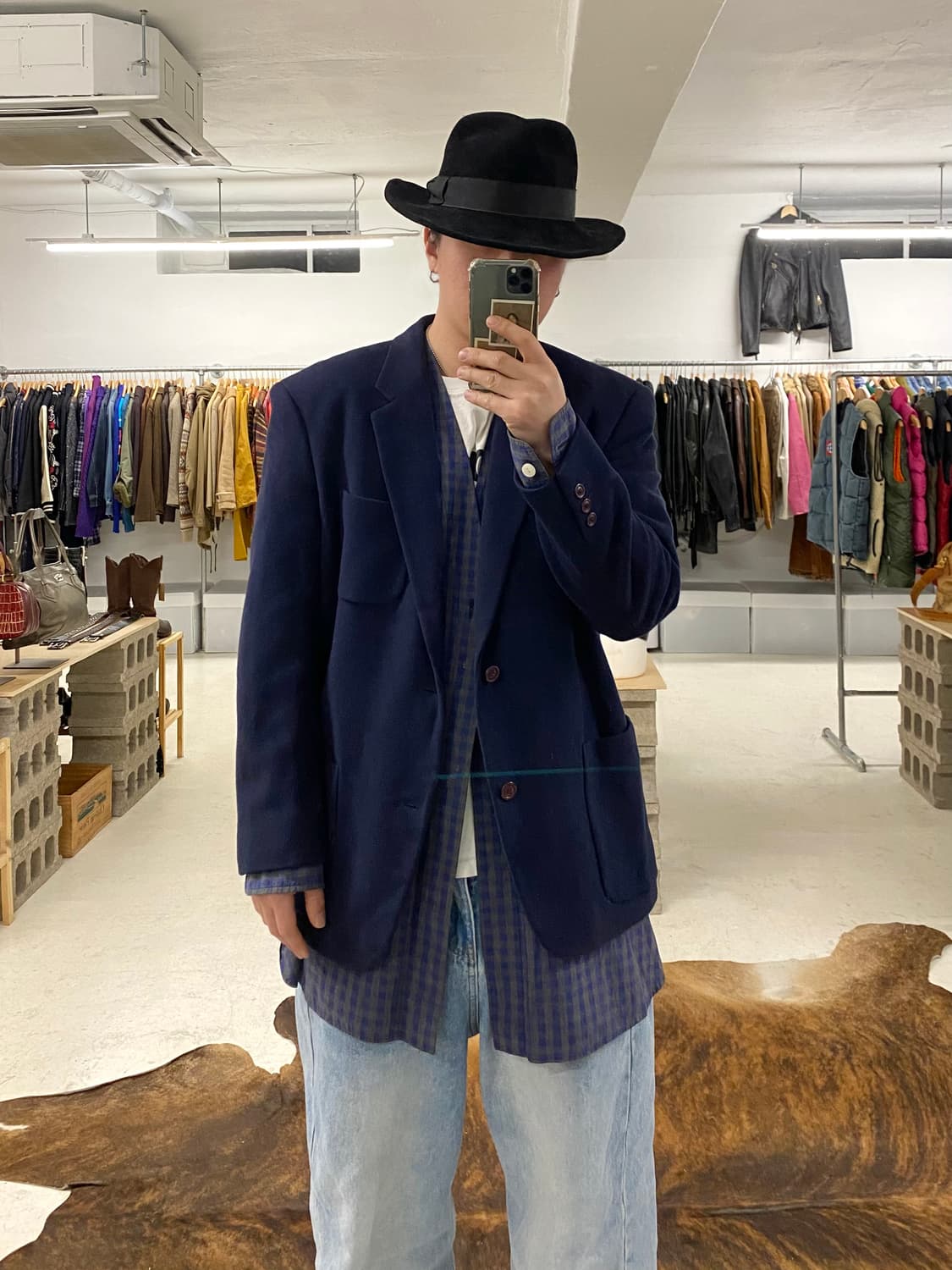 NEEDLES check collarless shirts 니들즈 카라리스 상품이미지7