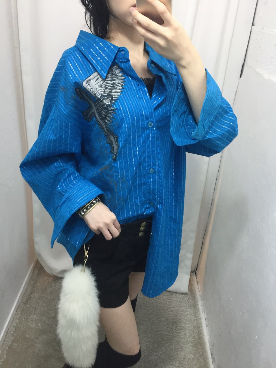 블루 펑크 셔츠 세트 🐟🪽 상품이미지3