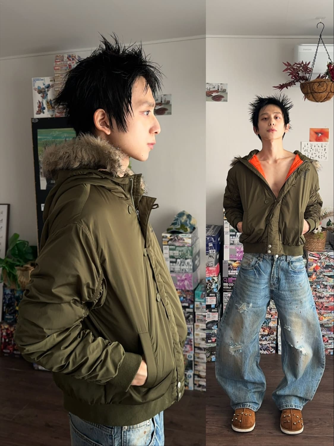 Ziddy 플라이트 후드 봄버 상품이미지1