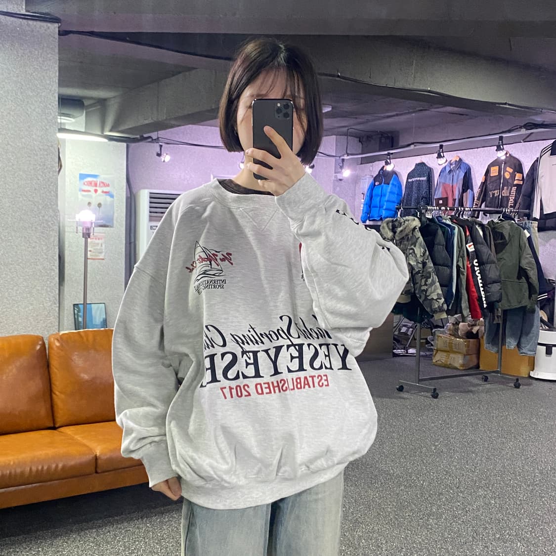 예스아이씨 빅로고 요트클럽 스웻 B3662 상품이미지1