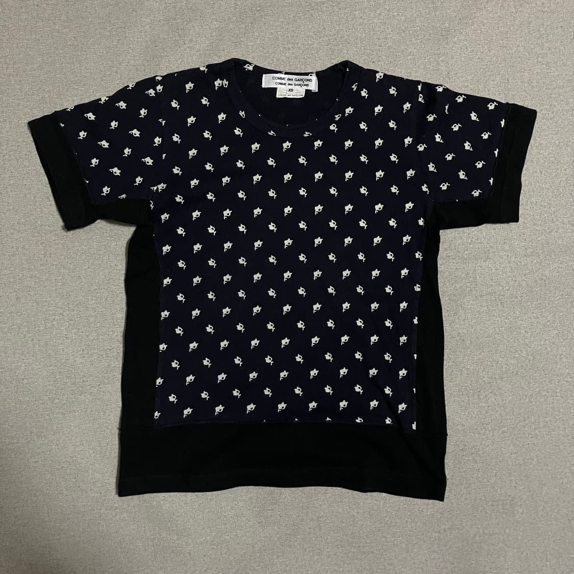 [XS] 꼼데가르송 플라워 레이어드 도킹 티셔츠 상품이미지1