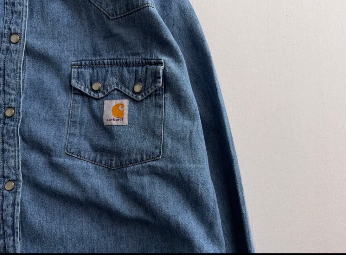 칼하트 리메이크 미디엄블루 웨스턴 데님셔츠 상품이미지4