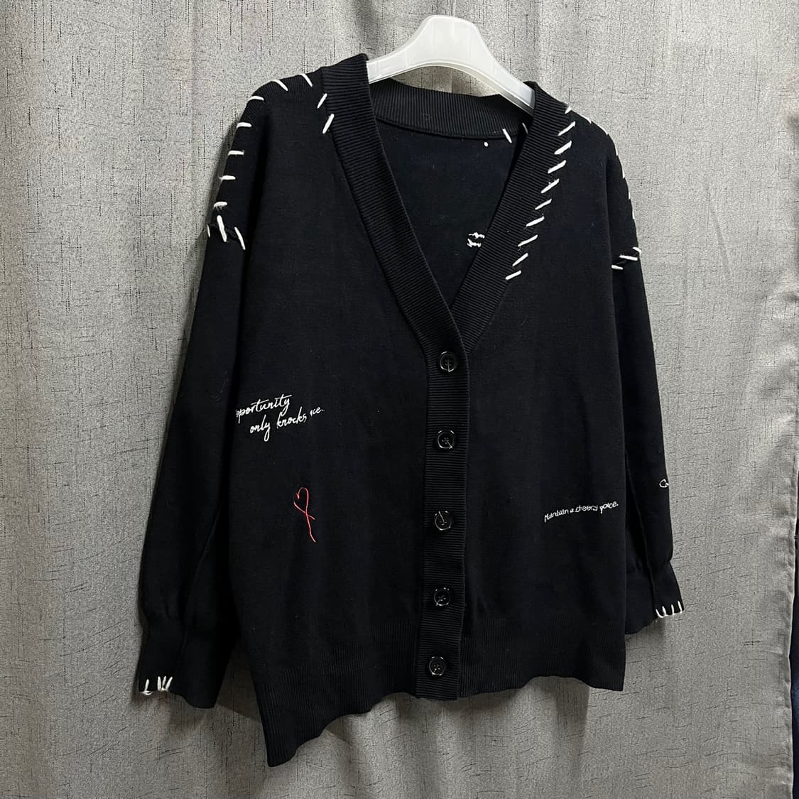 일본 편집샵 브랜드 스티치 니트 가디건 상품이미지3