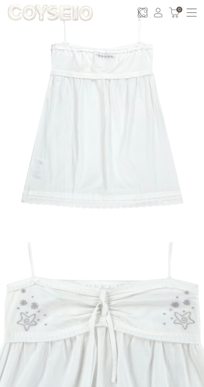 코이세이오 SOLAR STITCH MINI DRESS WHITE 상품이미지2
