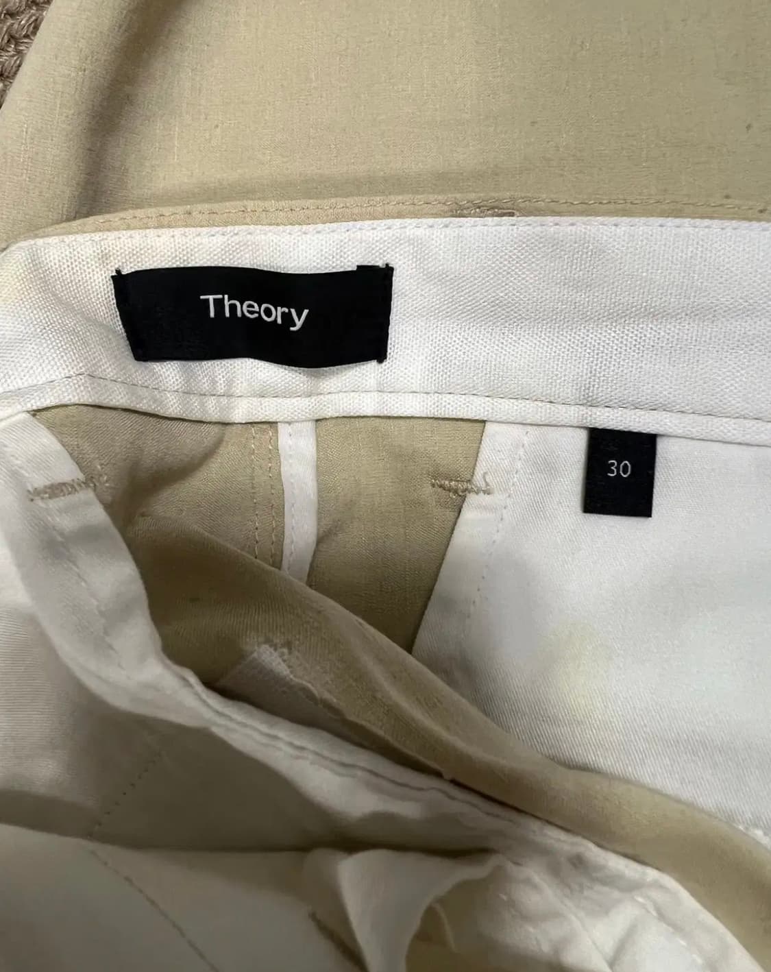 띠어리 남성 아이보리 린넨바지 30 상품이미지6