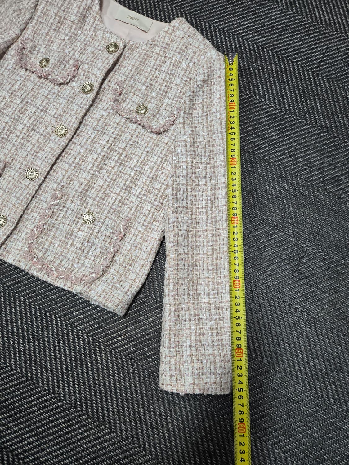 지고트 JIGOTT 핑크 트위드 자켓 상품이미지8