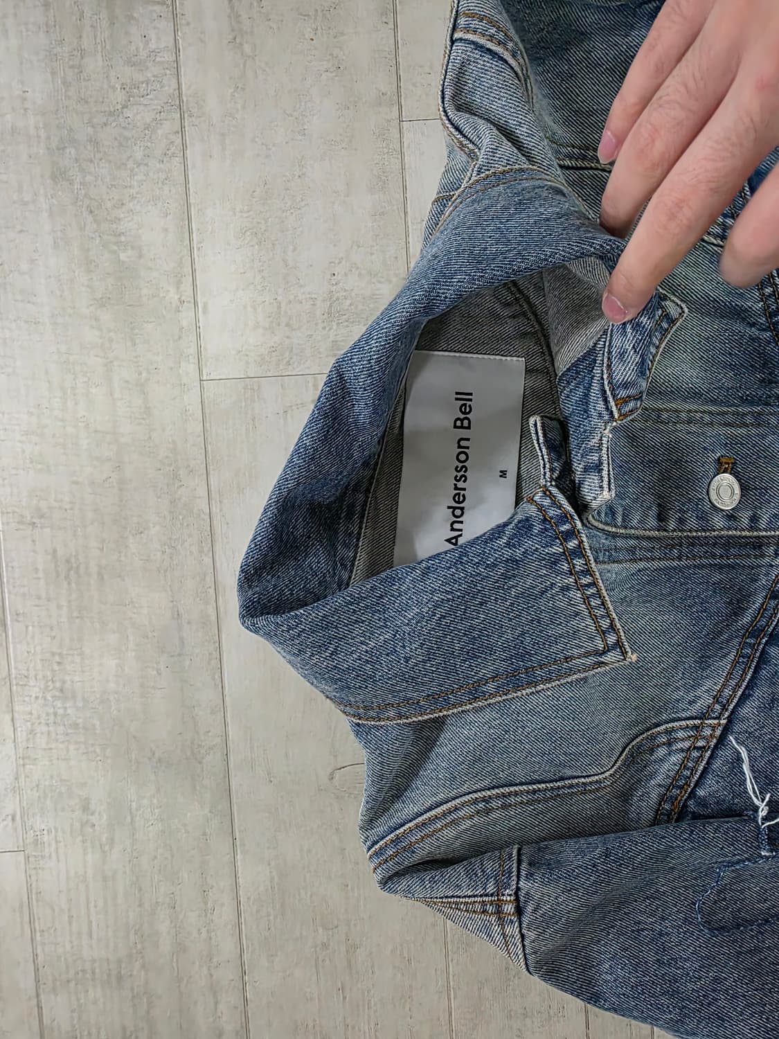 앤더슨벨 웨이브 패치워크 데님 자켓 M 상품이미지4