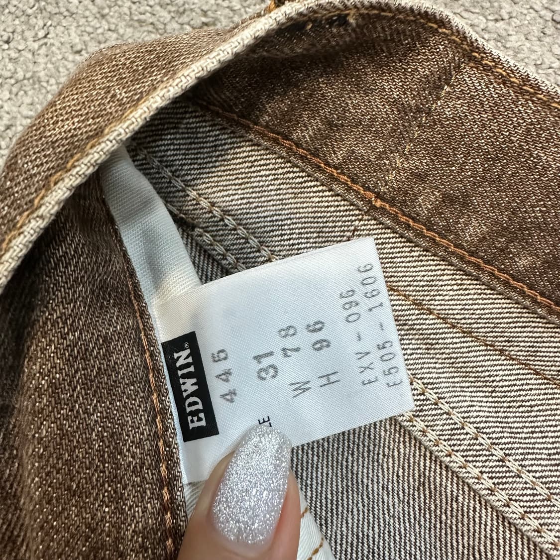 에드윈 00s "Loose 445" 브라운 워싱 데님 팬츠(31) 상품이미지7