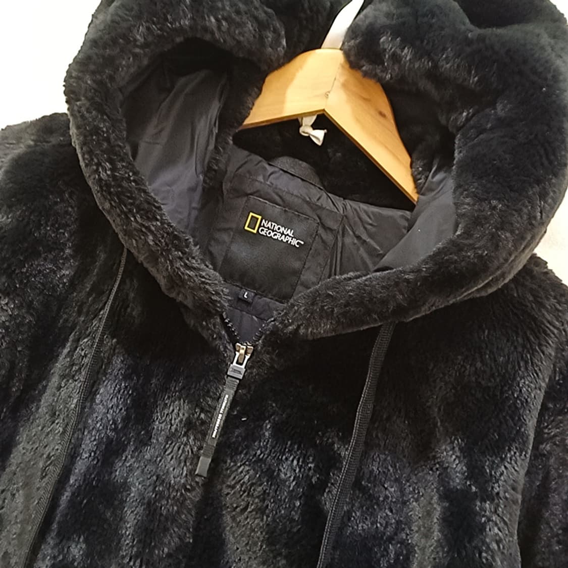 내셔널지오그래픽 페이크퍼 후드 풀집업 자켓 여성 L 거의새것 사랑봉봉 상품이미지4