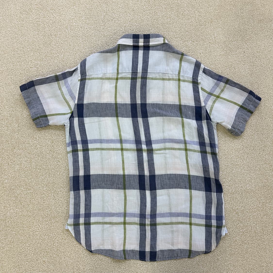 105 헤지스 린넨 체크 반팔셔츠 0317D 상품이미지4