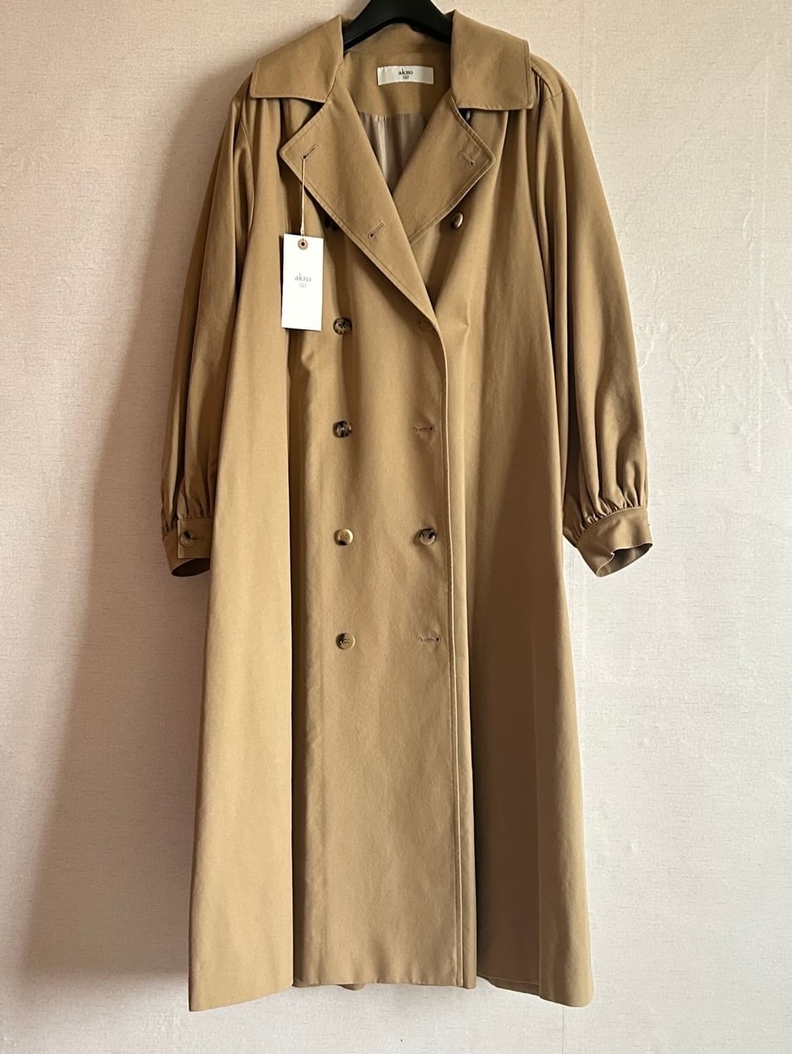 택O) 아크로 셔링 슬리브 후드 트렌치 코트 베이지 상품이미지10
