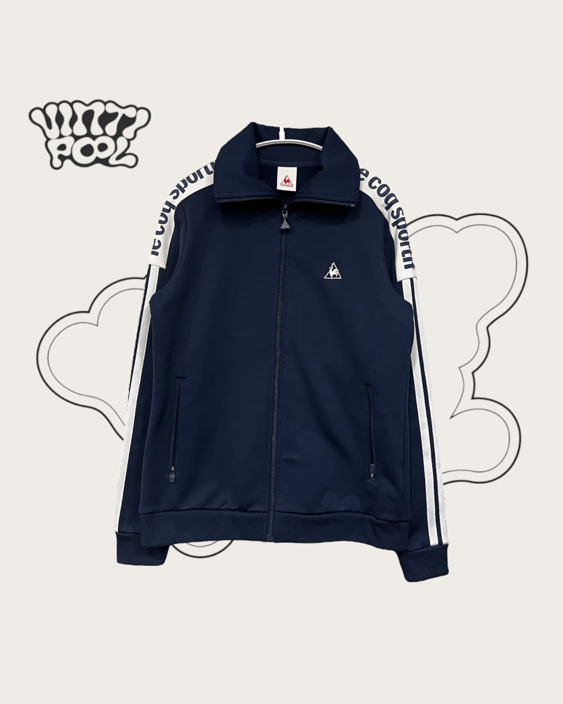 르꼬끄 스포티 사이드스펠 백로고 기모 트랙탑 져지 S 네이비 상품이미지1