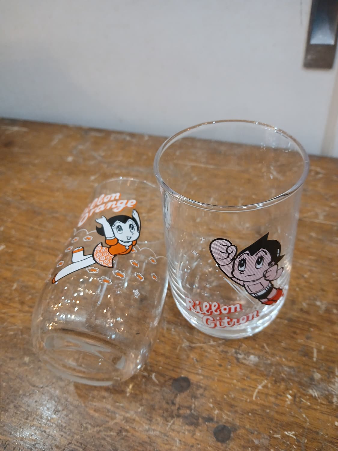 70s~80s 빈티지 아톰 유리컵 2개set 상품이미지1