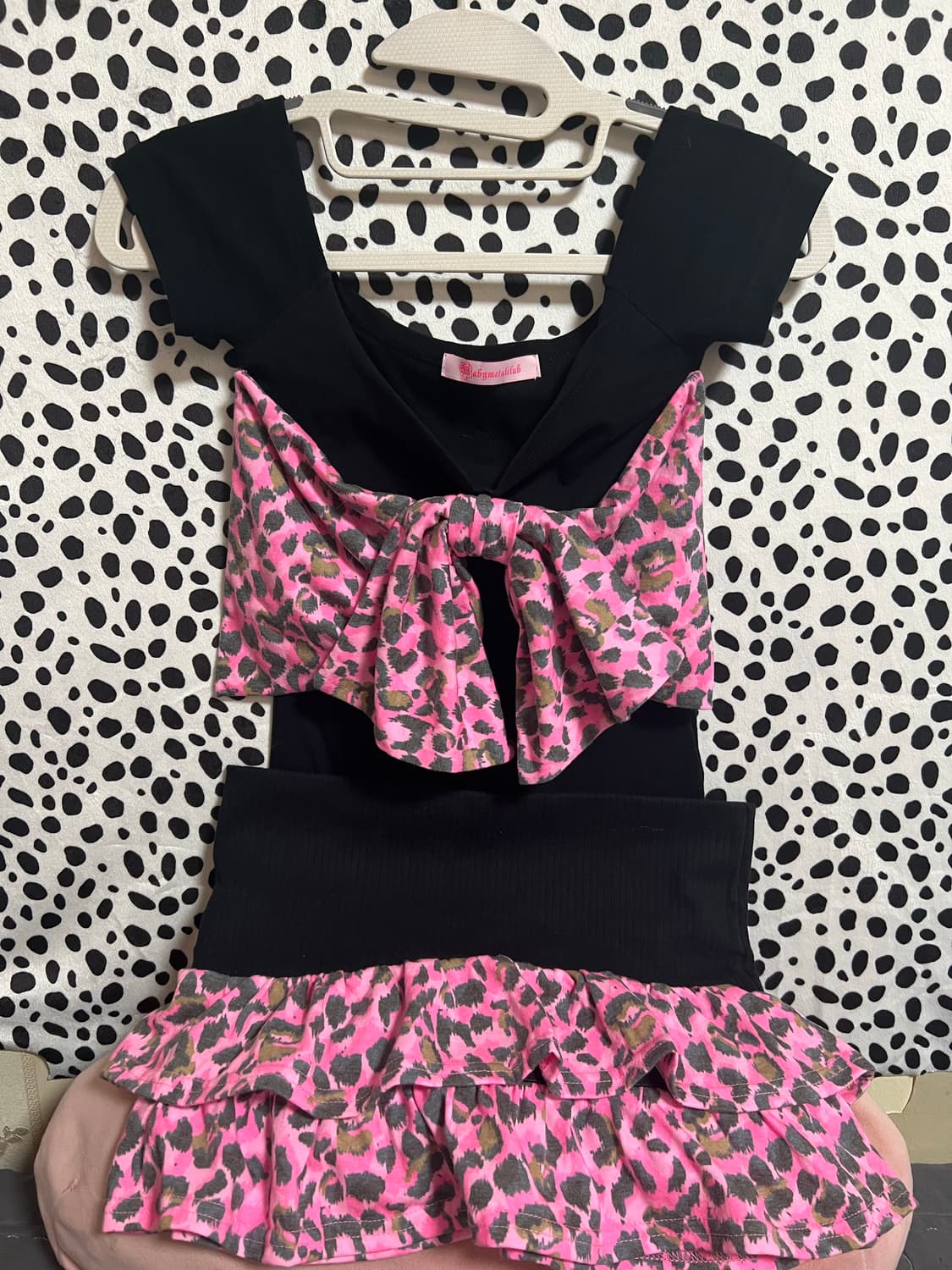 베이비메탈클럽 레오파드 블랙 셋업 베메클 상품이미지1